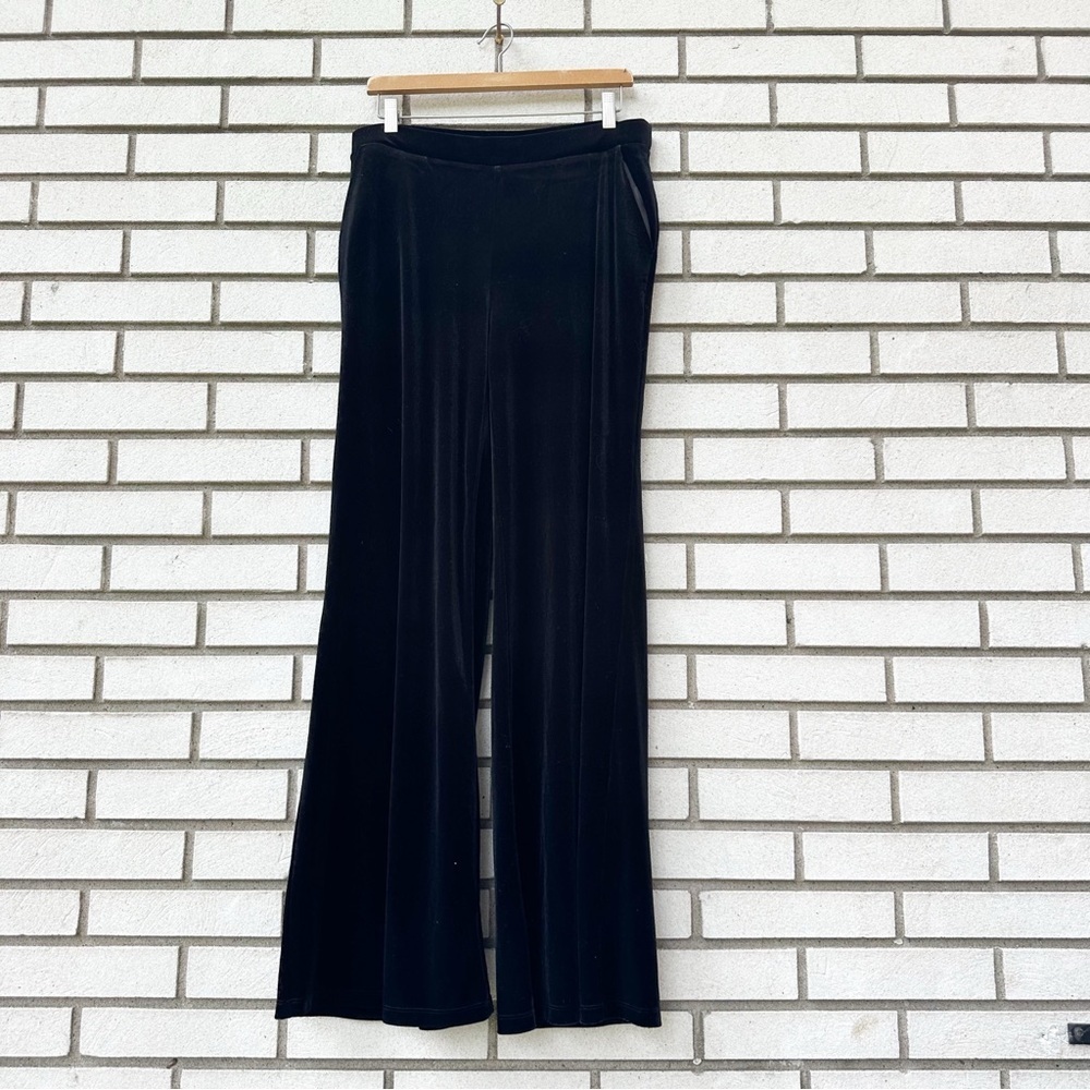 NWT The Limited Black Velvet Wide Leg Pull-On Dress Pants w/ Pockets Size 10